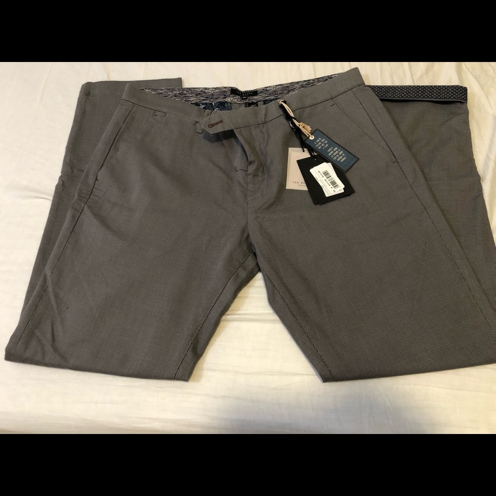 Ted Baker London Grey Textured Trouser Pants Slim NWT